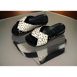 Aerosoles Baily Eggshell/Black Polka Dot Women’s Sandal Size 8.5 M